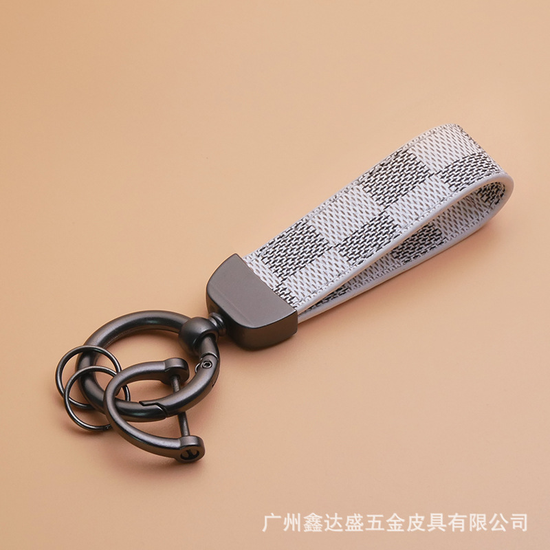 Marca de moda presbicia cuero coche llavero hombres llavero coche cintura colgando herradura hebilla fuerte resistente al desgaste fábrica ventas directas