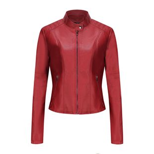 2023 New Tops Autumn Short Spring Korean Style Pu Motorcycle Clothing Slimming Look Winter Leather Jacket Jacket for Women