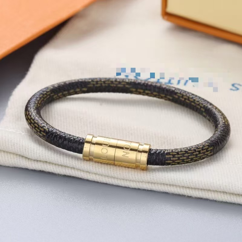 브라운 체커보드 가죽코드 17cm