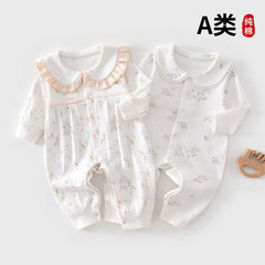 A類の純綿の赤ちゃんのワンピースの女性の赤ちゃんの服の王女の風は骨のない乳幼児の長袖の赤ちゃんの服に登ります。