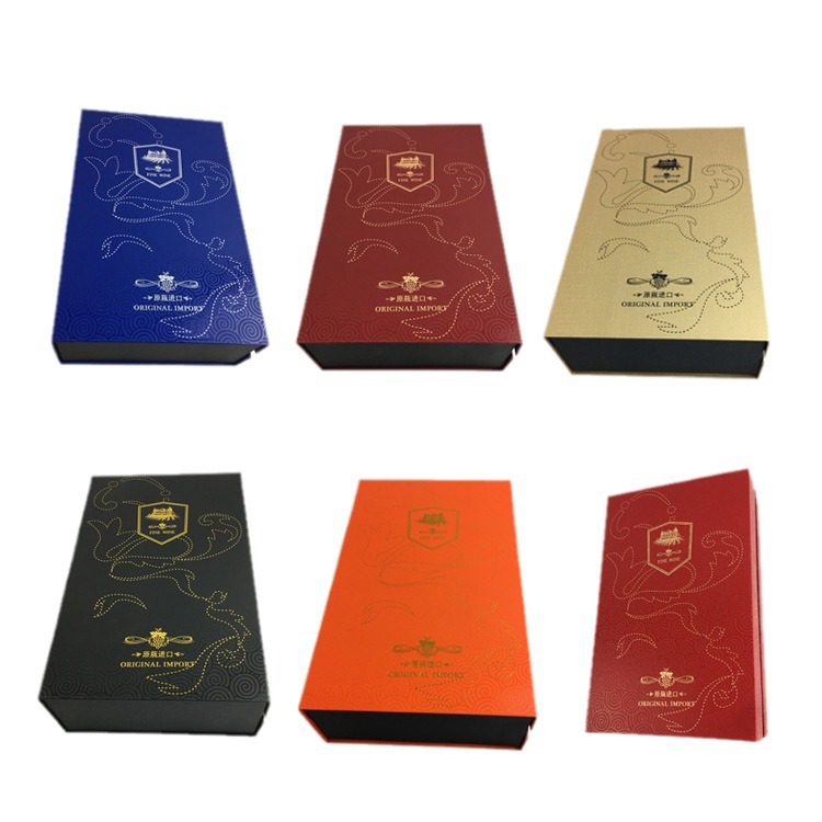 厂家批发新款天地盖红酒盒硬纸板葡萄酒包装盒双支装礼品袋定 做