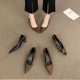 2024 Autumn and Winter New Pointed Shallow High Heels Leopard Print Fashion All-match Elegant Commuter Low Heel Kitten Documentary Shoes