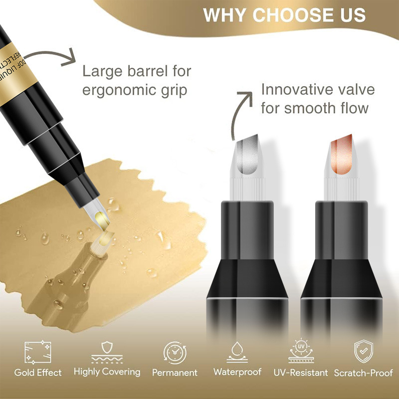 Mirror Chrome Mark pen metal pen reflective paint pen DIY Gundam plastic model nail knife head metal pen