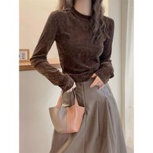 欧洲站高档别致漂亮打底衫长袖T恤2025秋冬季显瘦内搭保暖上衣潮