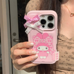 大蝴蝶美乐蒂适用iPhone16promax苹果17手机壳14保护套15皮质可爱