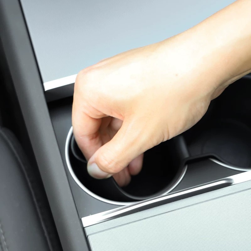 Suitable for Six-Seater Tesla New Version Model 3/Y/Yl Water Cup Car Cup Holder Limiter, Easy-To-Clean Cup Holder