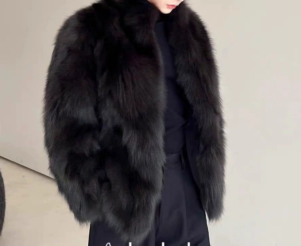Black stand -up collar