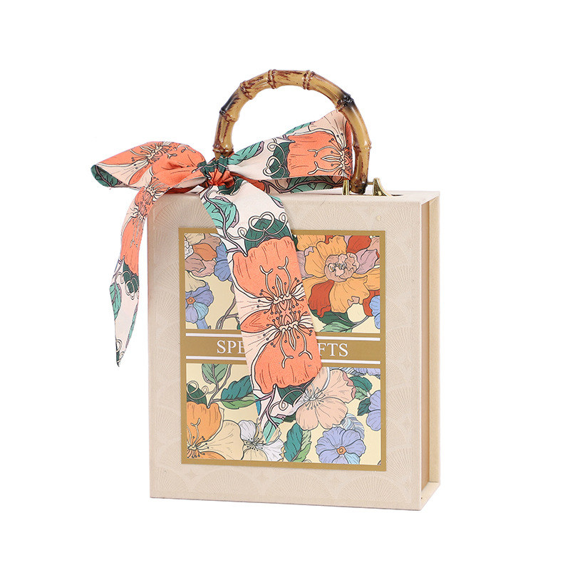 竹の日の手提げのベルベットのギフトボックスの神秘的な花園の手のギフトボックスの喜糖の箱の空の箱のギフトボックスの包装箱のギフトボックス