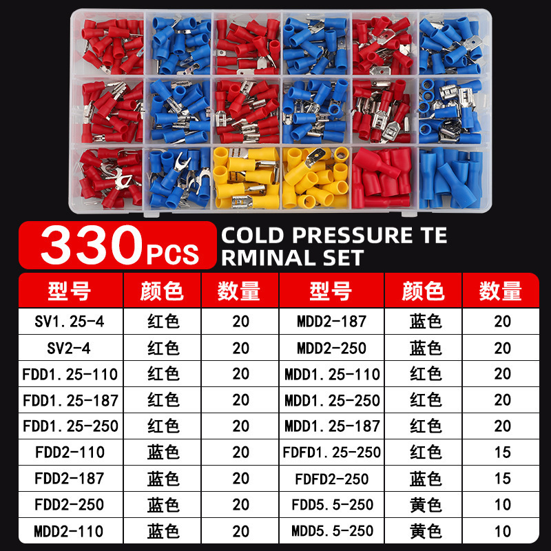端子箱入りコールドプレス端子事前絶縁端子組み合わせ銅接続端子セット越境ホットセール|undefined