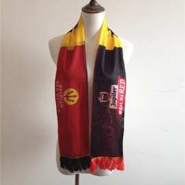厂家针织足球球迷围巾 球赛足球围巾涤纶流苏围巾经编布围巾