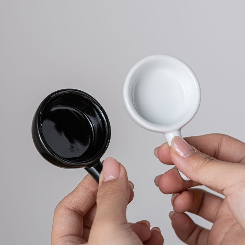 Black and White Ceramic Candle Holder Spoon Tea Stove Base Chinese Restaurant Hotel Home Heating Insulated Glass Flower Teapot