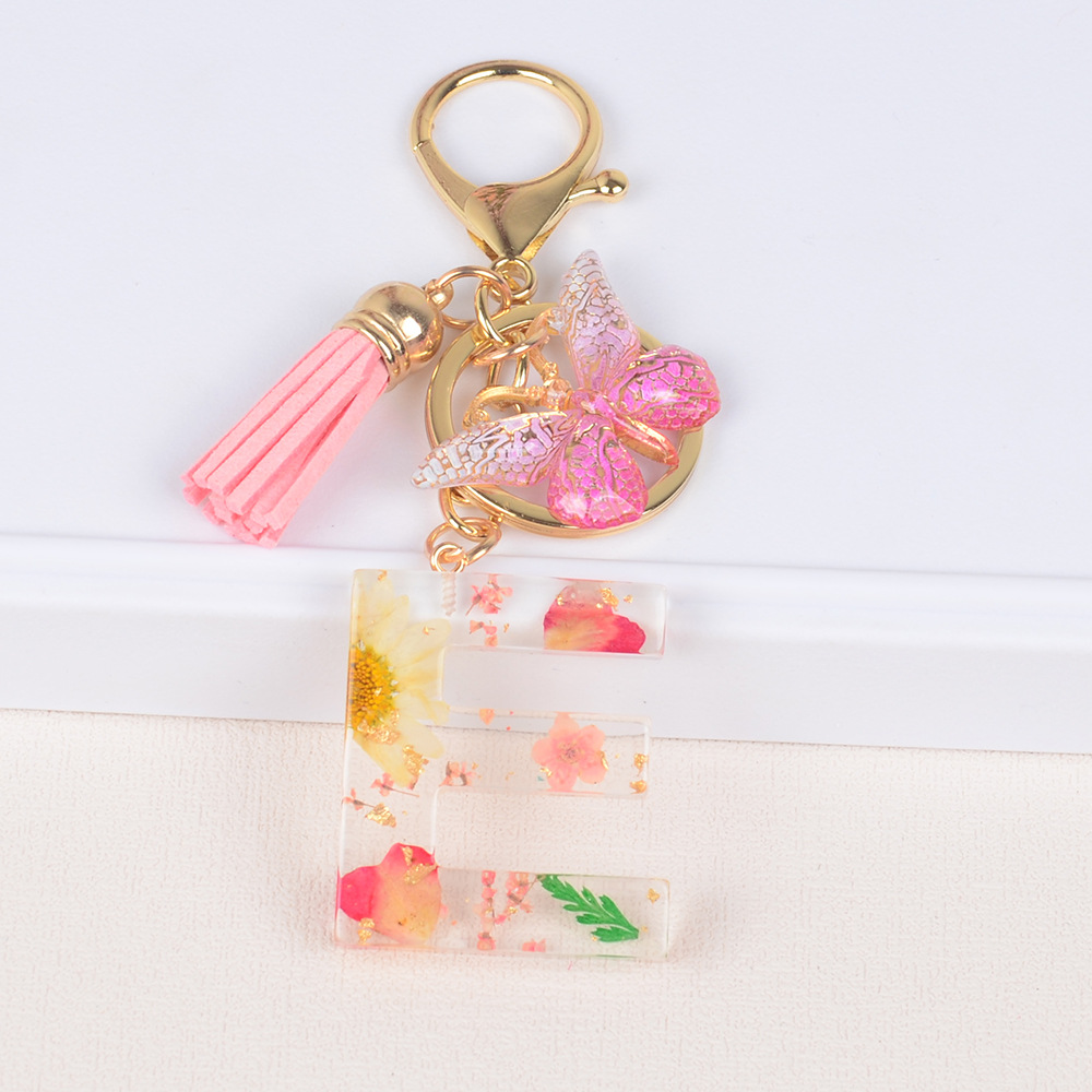 Original Design Letter Butterfly Plastic Epoxy Flowers Bag Pendant Keychain display picture 5