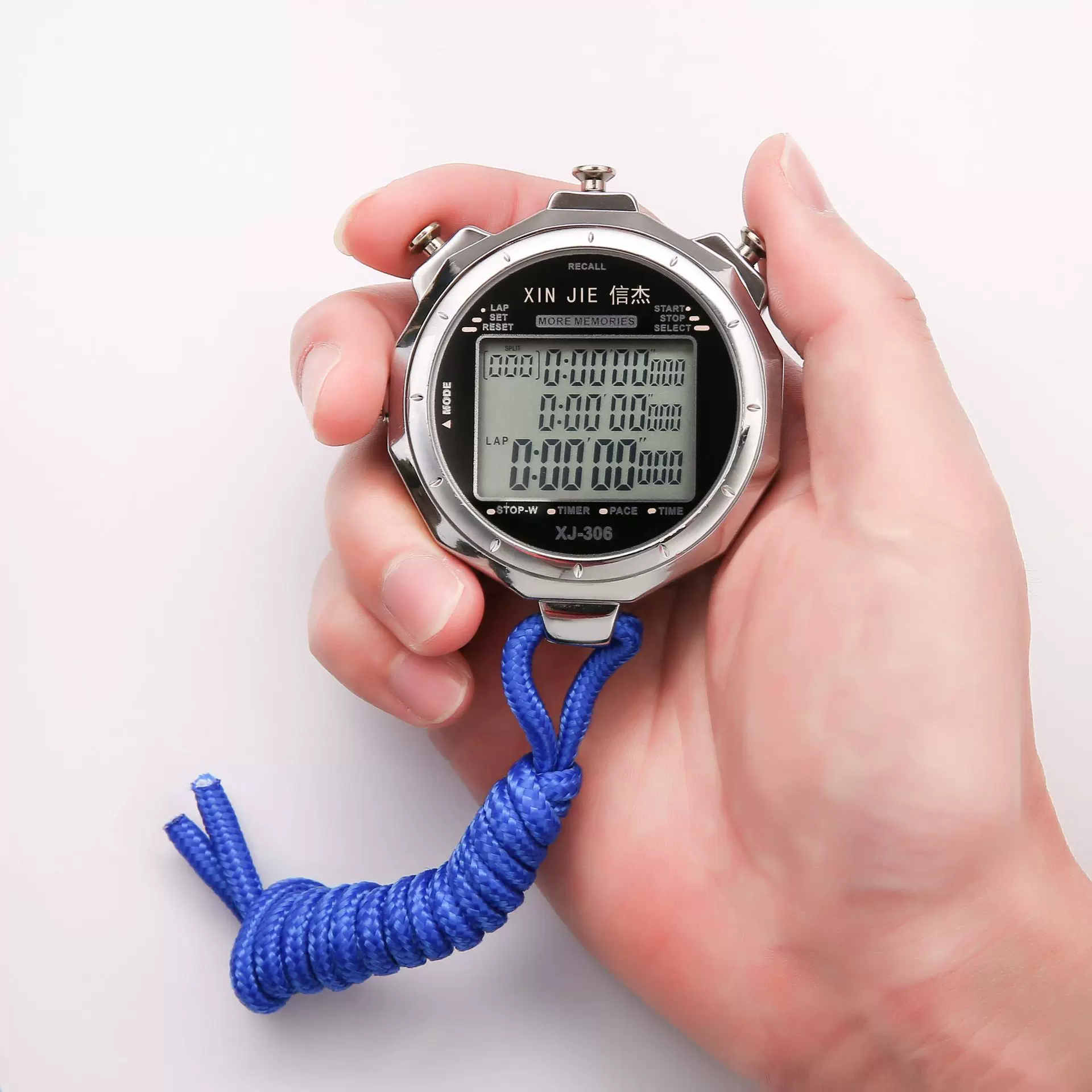 金属秒表三排显示100道多功能运动裁判户外运动比赛专业计时器