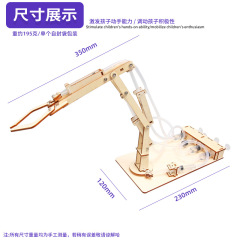 Science and Technology Small Craft Small Invention Boy Handmade Wood Hydraulic Mechanical Arm for Primary and Middle School Students DIY Educational Toy