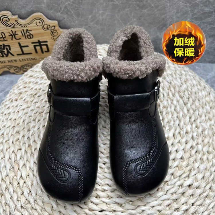 加厚奶奶鞋保暖老太太中老年加绒棉靴女雪地靴冬季妈妈棉鞋老北京
