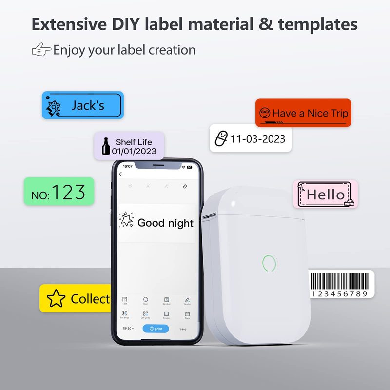 D11 Bluetooth ポータブルミニサーマルラベルプリンター家庭用学生名ステッカーマシンポータブル印刷|undefined