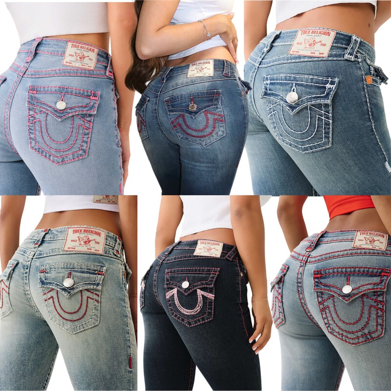 European and American Cross-Border Women's Clothing True Religion Retro Fashion Embroidered High-Waisted Tight-Fitting Sexy Bootcut Jeans European and American Cross-Border Women's Clothing True Religion Retro Fashion Embroidered High-Waisted Tight-Fitting Sexy Bootcut Jeans