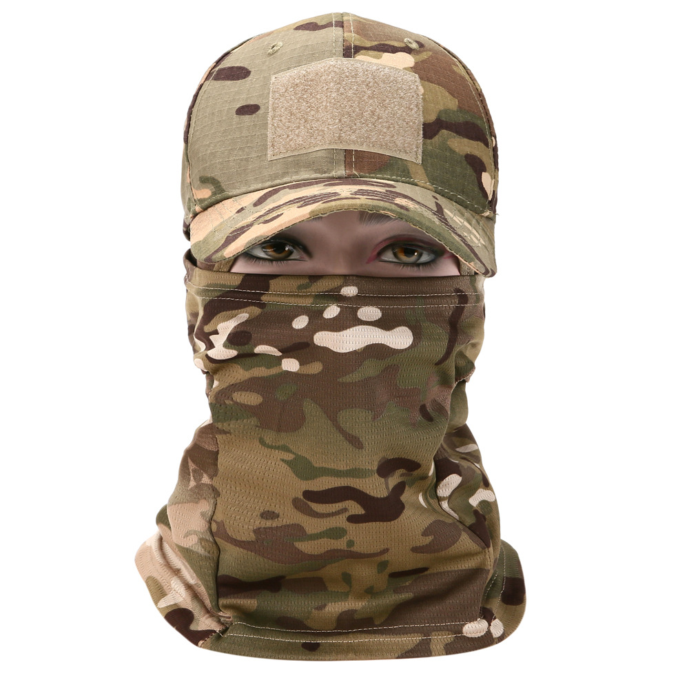 Gorra de béisbol, máscara, gorra de una pieza, deportes al aire libre, montañismo, camping, pesca, protector solar, gorras de cara completa, gorras tácticas