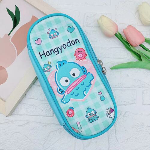 Cute Cartoon Collection PU Pen Bag New Grid Korumi Little White Storage Bag Zipper Stationery Box