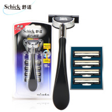 舒适schick2+2刀头加滑双层1刀架4刀头男士刮胡刀剃须刀手动须刨