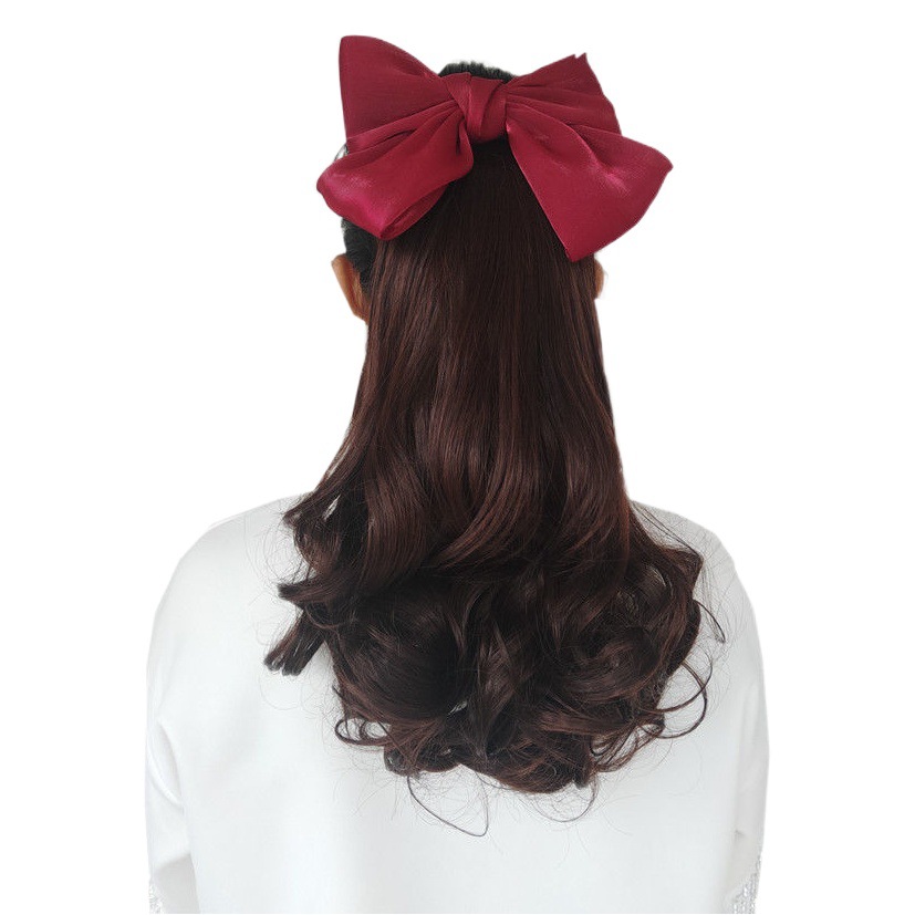 Nueva Cola de Caballo peluca femenina arco largo rizado pelo insertar peine natural rollo Internet celebridad agua ondulación agarre Correa cola