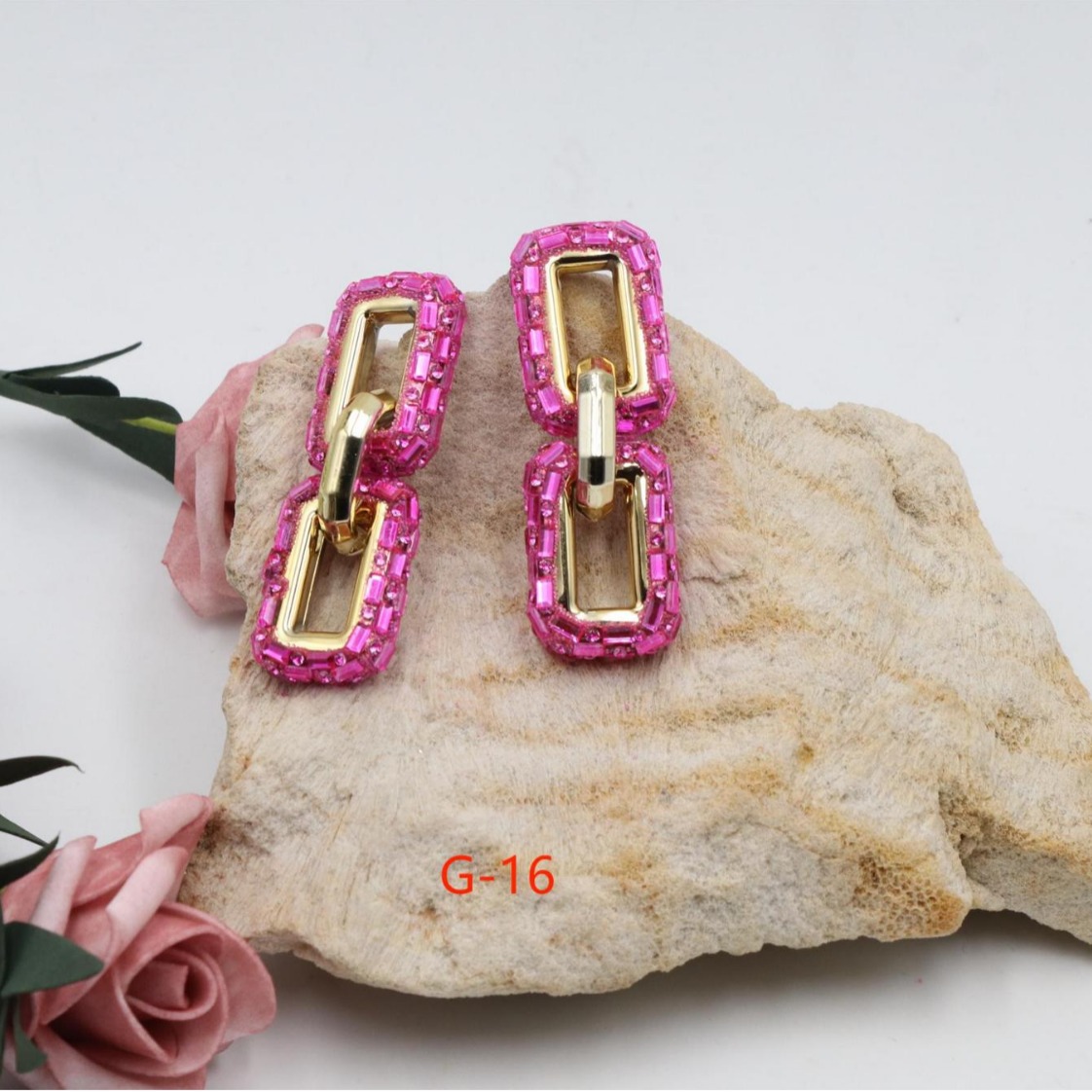 Nuovi orecchini esagerati personalizzati geometrici con diamanti cavi, orecchini a catena quadrata francese_voghion.com