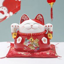 招财猫小摆件陶瓷创意礼品家居装饰日本存钱罐客厅店铺开业发财猫