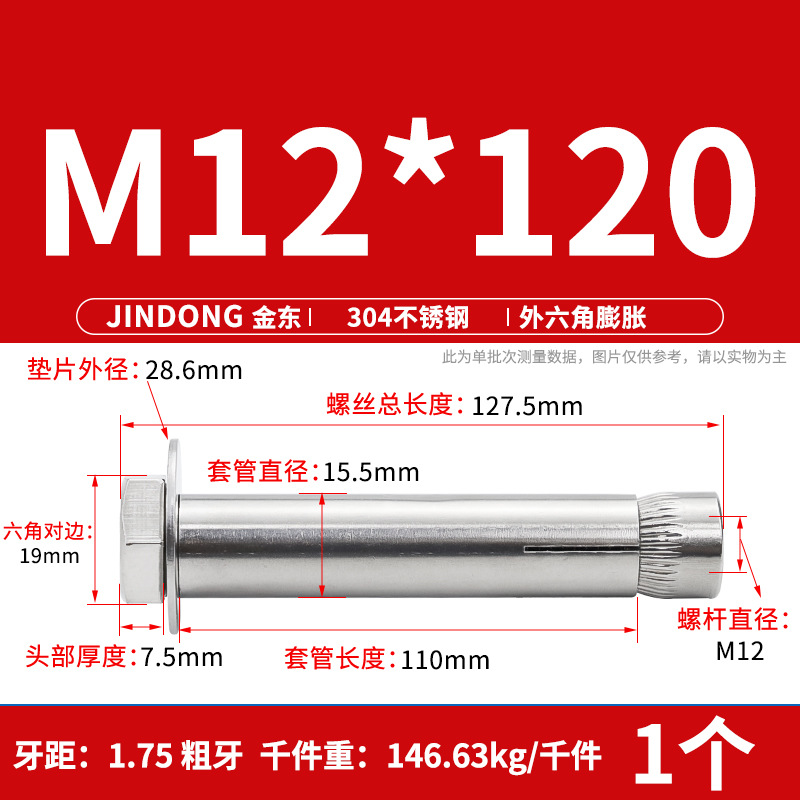Анкерный болт All Directions M12*120 шестигранный