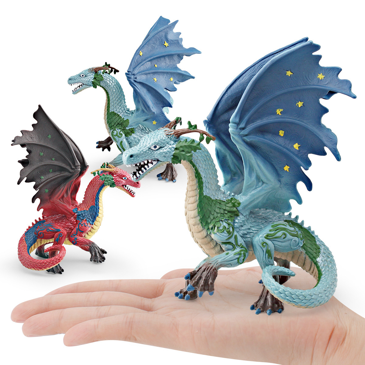 Exportación transfronteriza simulación de mitología occidental dragón modelo dragón de hielo dragón de acero fuego águila lobo dragón adornos estáticos de escritorio