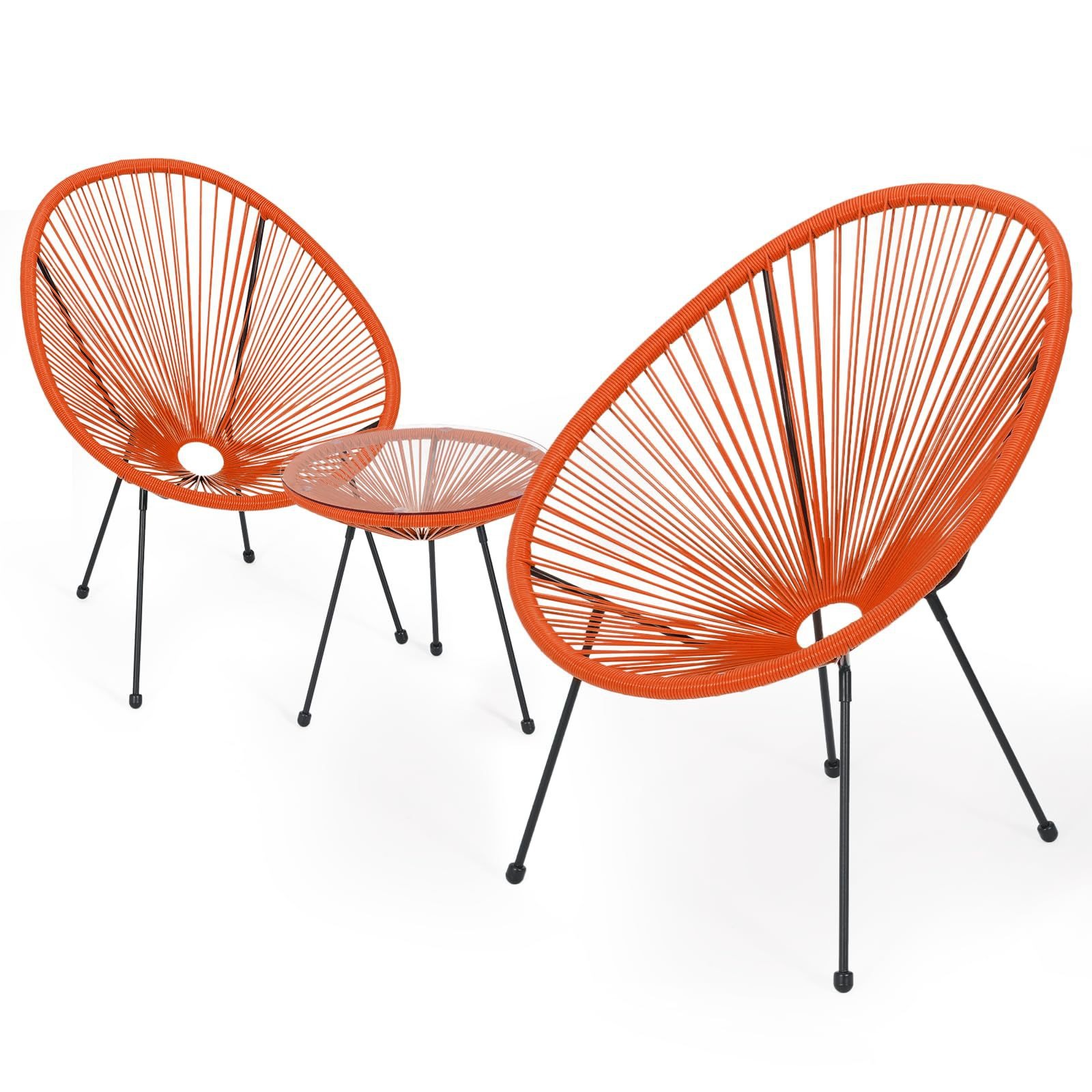 Tres piezas de muebles al aire libre silla de patio balcón silla de huevo silla de huevo silla de caña image 16