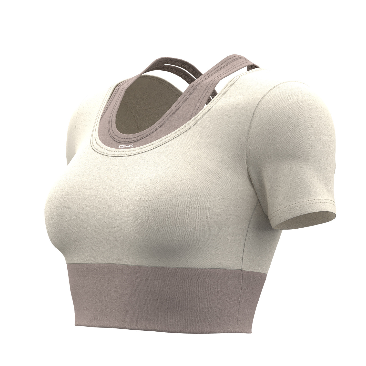 Dos piezas de yoga falsas a juego con almohadilla para el pecho de manga corta con cordón umbilical, deportes delgados, ropa de yoga de fitness ajustada para mujeres