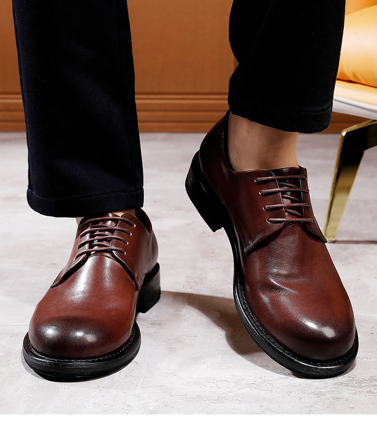 New big head Goodyear leather sole handmade shoes washed retro British fashion casual shoes outdoor_voghion.com