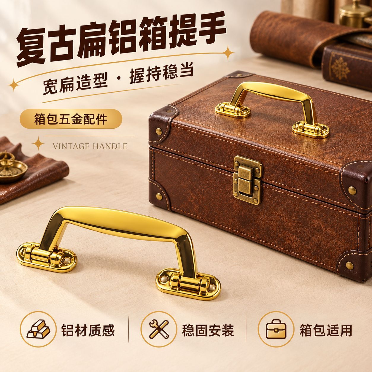 Ручка Yucheng светло-золотая 12.5x4.6 см