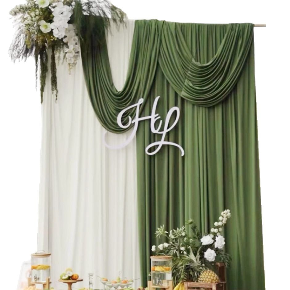 Tela de fondo, cortina, decoración de arco, decoración de boda de seda de leche, tela para techo de escenario, cortina de gasa para decoración de bodas