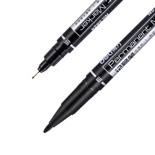 Deli 6824 double-headed oil-based marker signature pen hook line pen art hook line pen conference pen marker pen wholesale