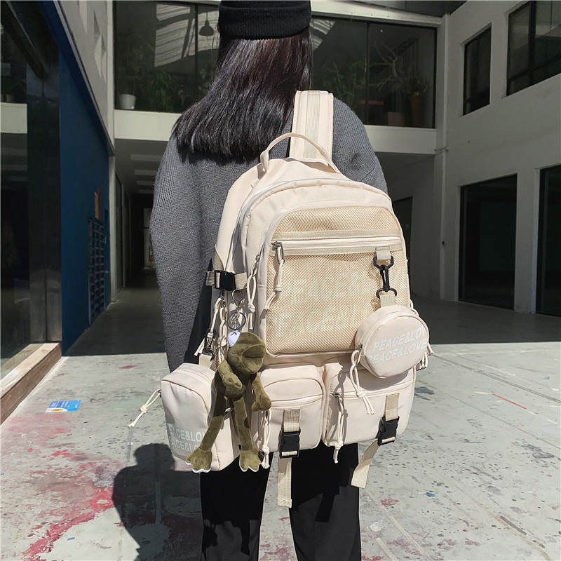 2023 nuevo de gran capacidad de la Universidad mochila femenina coreana Harajuku estudiante de secundaria mochila
