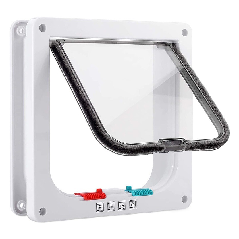 Puerta de gato Puerta de mascota Puerta de gato Agujero de la puerta del perro Puerta de dos vías de acceso gratuito Instalación del agujero de la puerta de vidrio Puerta de madera