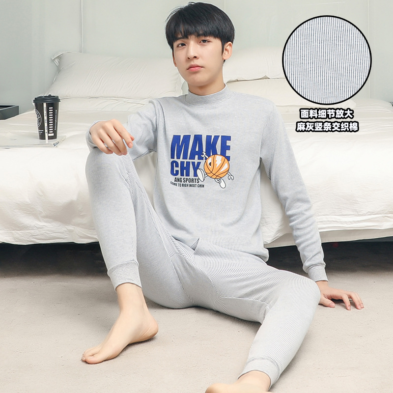 Adolescentes medio y grande ropa interior para niños traje de niños extra grande ropa de otoño pantalones largos traje suéter de algodón ropa interior larga para hombres
