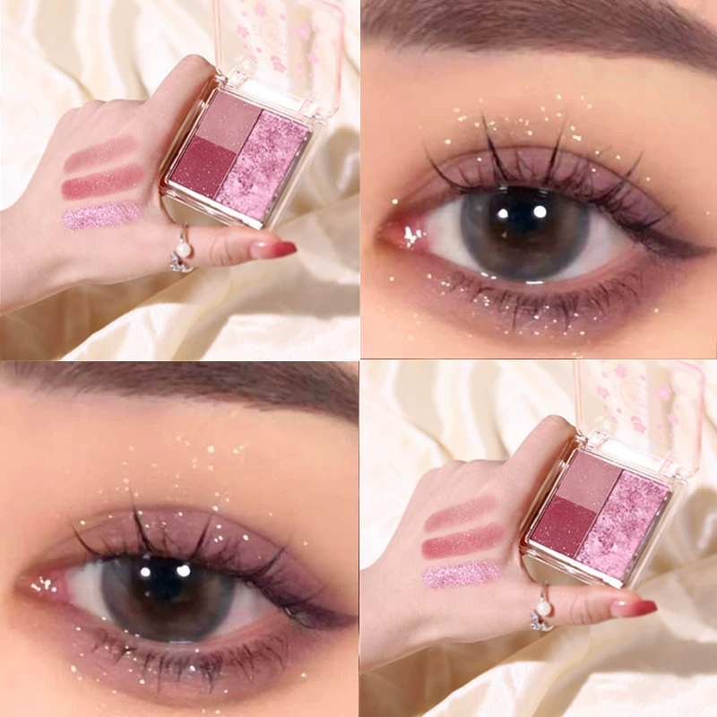 JADED Jiada Little Rose Mint трехцветная палетка теней для век розовый фиолетовый Xiaomeng новый перламутровый блестящий пигмент доступный для студентов и национальной моды