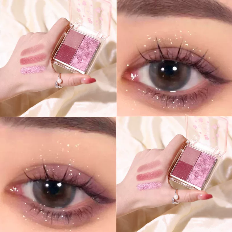 JADED Jiada Little Rose Mint трехцветная палетка теней для век розовый фиолетовый Xiaomeng новый перламутровый блестящий пигмент доступный для студентов и национальной моды