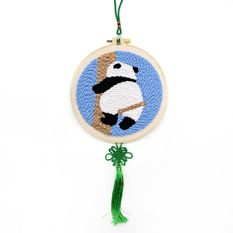 Lindo de dibujos animados poke bordado animal colgando pintura lu bordado hecho a mano material de bricolaje paquete sala de estar habitación de los niños colgando pintura frotando música