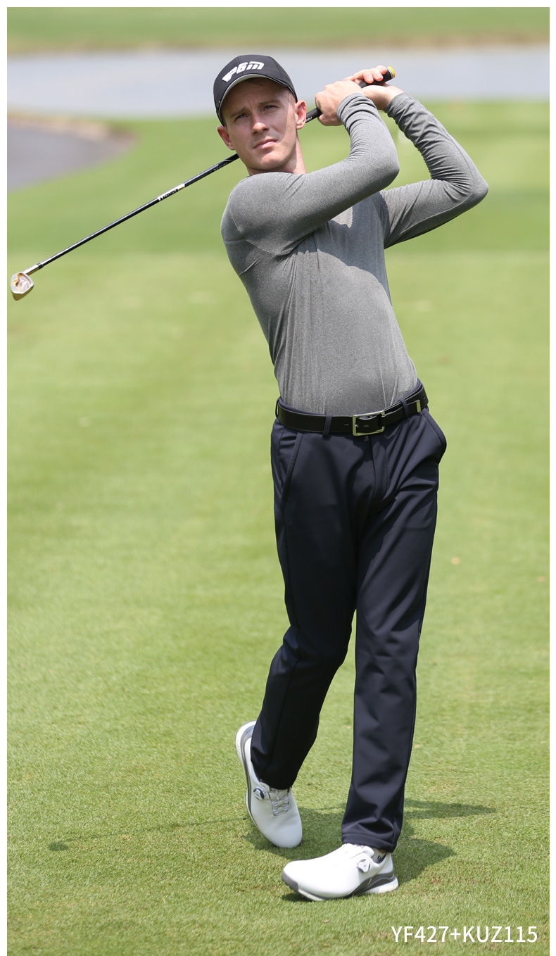 Áo thun dài tay golf nam PGM giữ ấm nhung mài mùa thu đông — YF427-Đen, YF427-Hoa màu xám, YF427-màu trắng, YF427-Màu xanh quân đội chi tiết 9