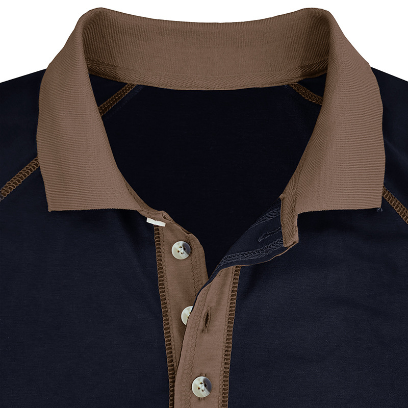 Camiseta de manga larga de solapa de los hombres europeos y americanos Comercio exterior Polo de los hombres transfronterizo Camisa de otoño para hombres Amazon top