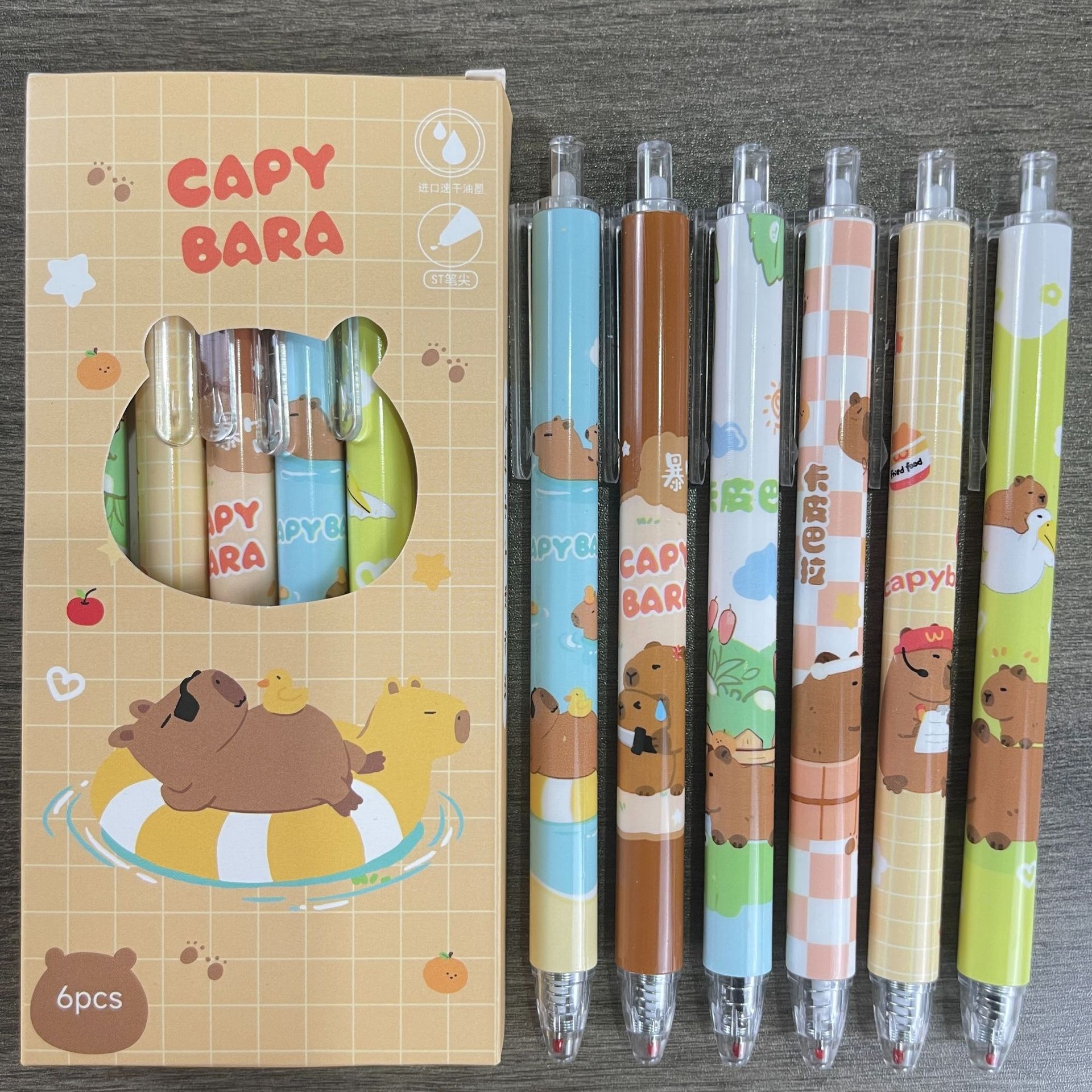 카피바라 젤펜 고급스러운 인스 학생용 프레스펜 블랙 필기감이 부드럽고 속건성이 뛰어난 0.5st 헤드 블랙펜