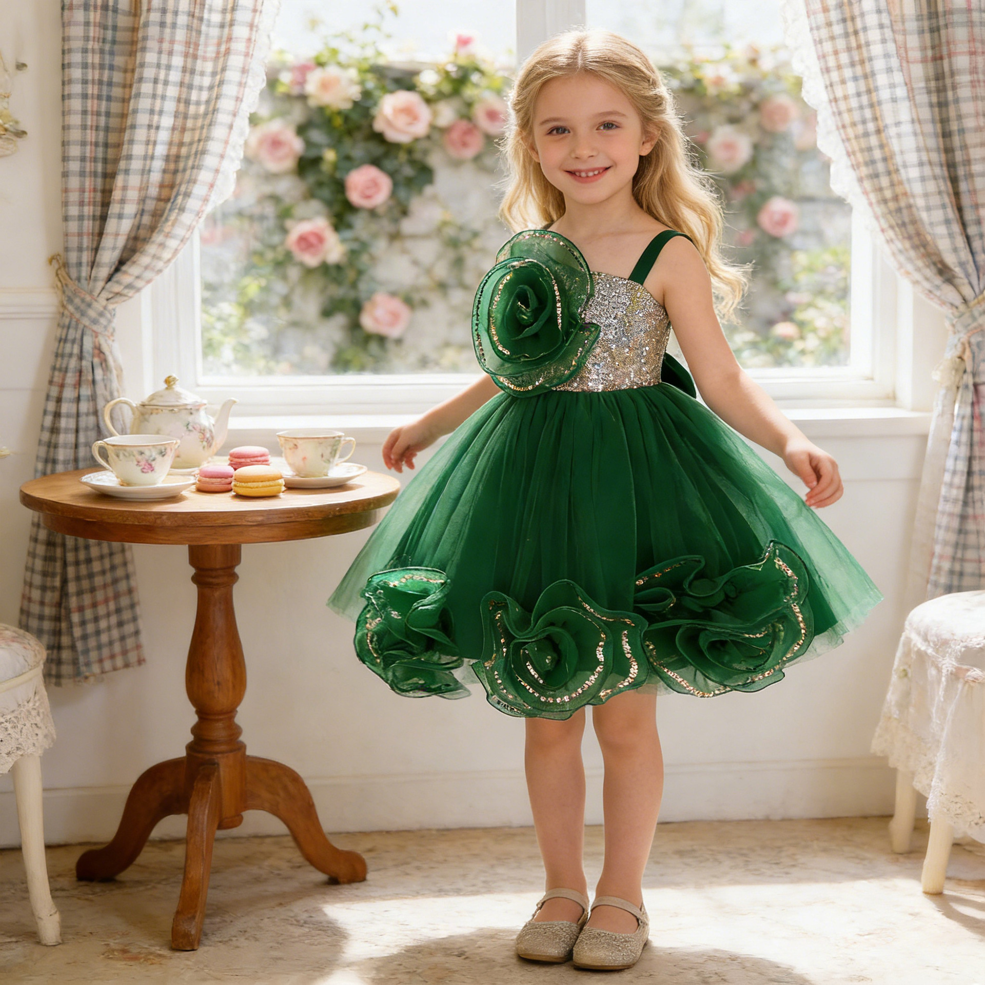 Vestido para niños de Amazon, vestido de princesa, vestido de flor, vestido de fiesta de niña de flores, vestido de noche de un año de bebé