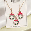 Christmas earrings for elderly, pendant, necklace, chain, cartoon set, accessory, European style