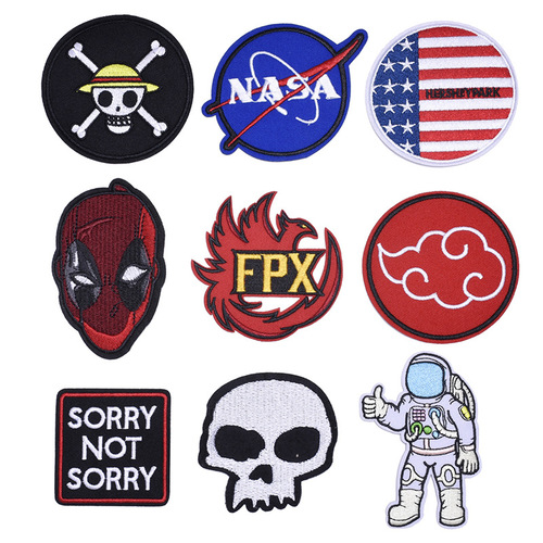 Manufacturer supplies letter patches, computer embroidered seals, cloth patches, clothing accessories, bag accessories, cloth labels, cross-border patches