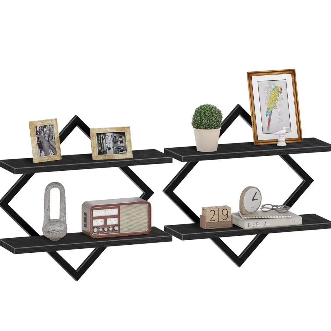 现货实木墙壁置物架客厅背景墙花瓶摆件装饰架家居杂物收纳壁架