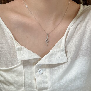 S999 Sterling Silver Little Red Book Fashion Korean Style All-match Ins Style Niche Light Luxury Spirit Snake Necklace Chain for Girlfriend