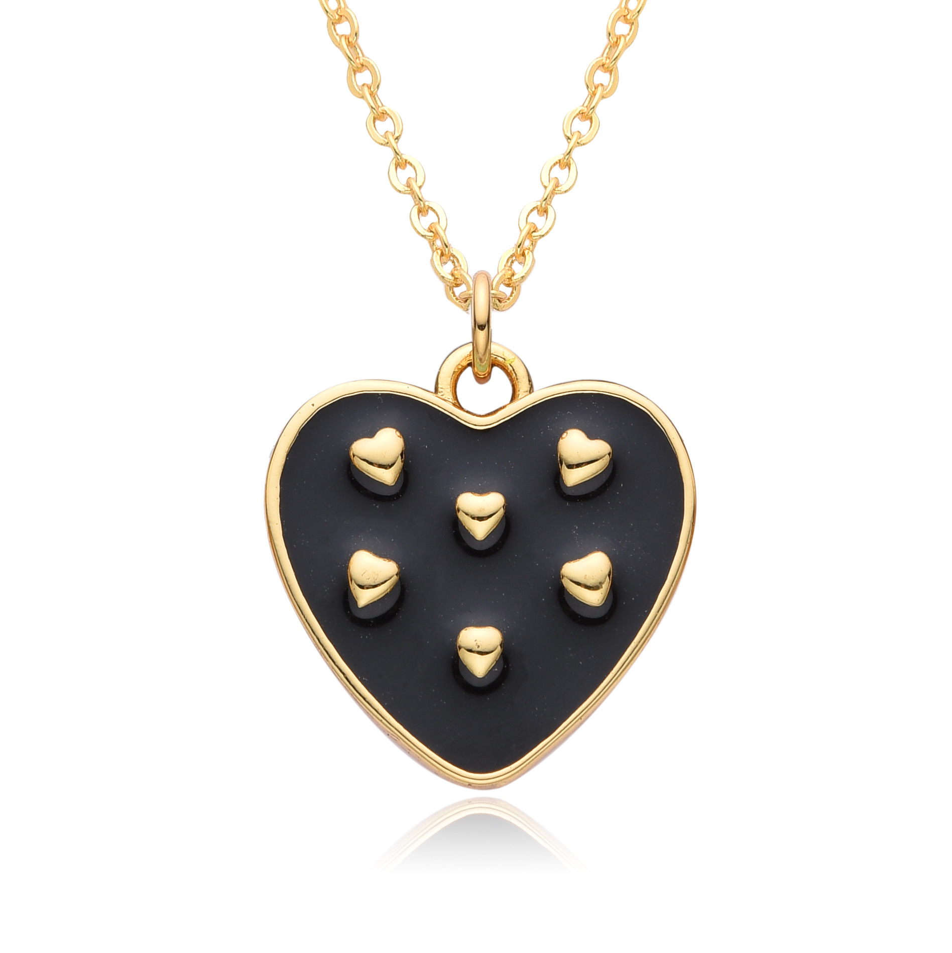 12g Weight Copper Pendant Material Pendant Necklace Classification Copper Chain Material 1 Piece Quantity Holiday, Daily, Street Occasion Copper Material Heart Shape Pattern Women's Gender Casual, Simple Style Style Copper Heart Shape Pendant Necklace 4